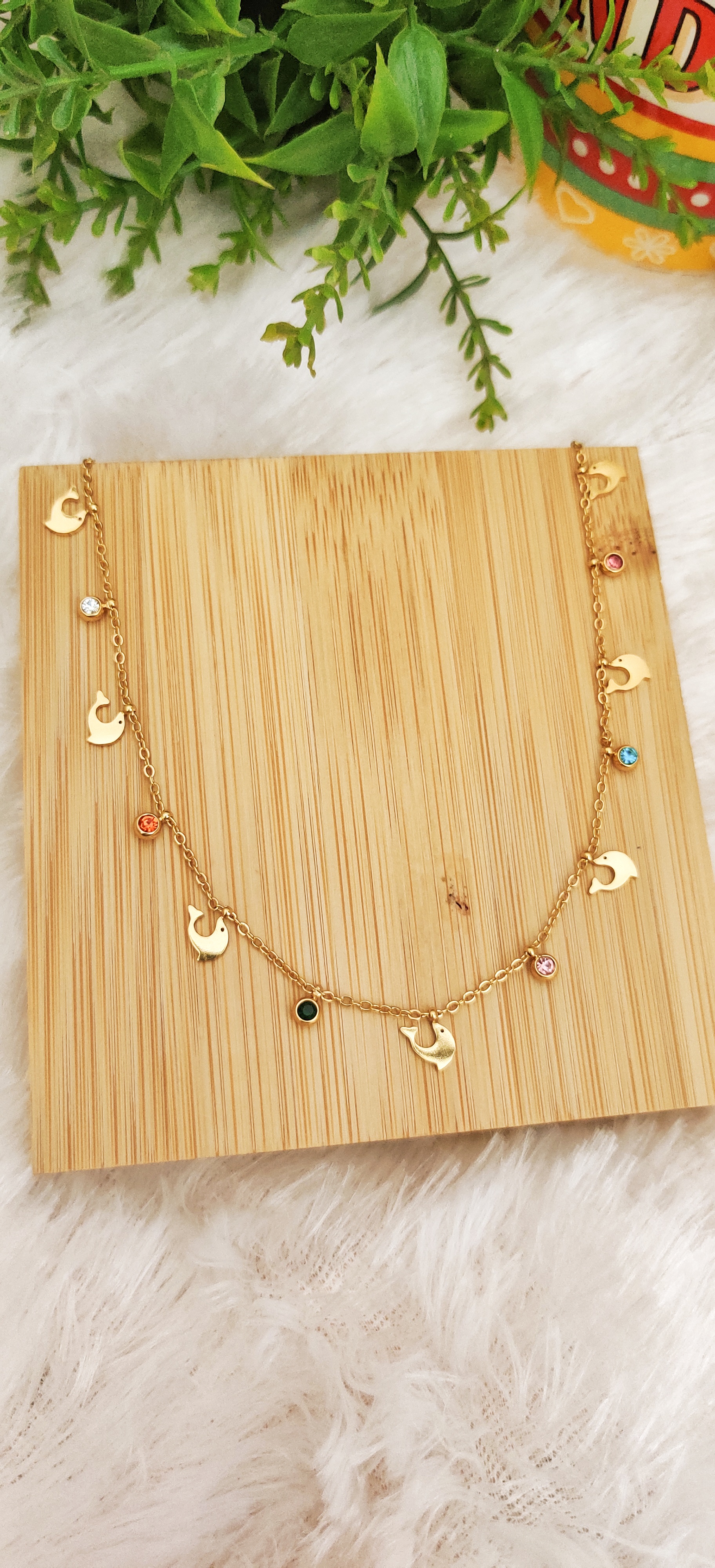 Gold Dolphin Charm Necklace