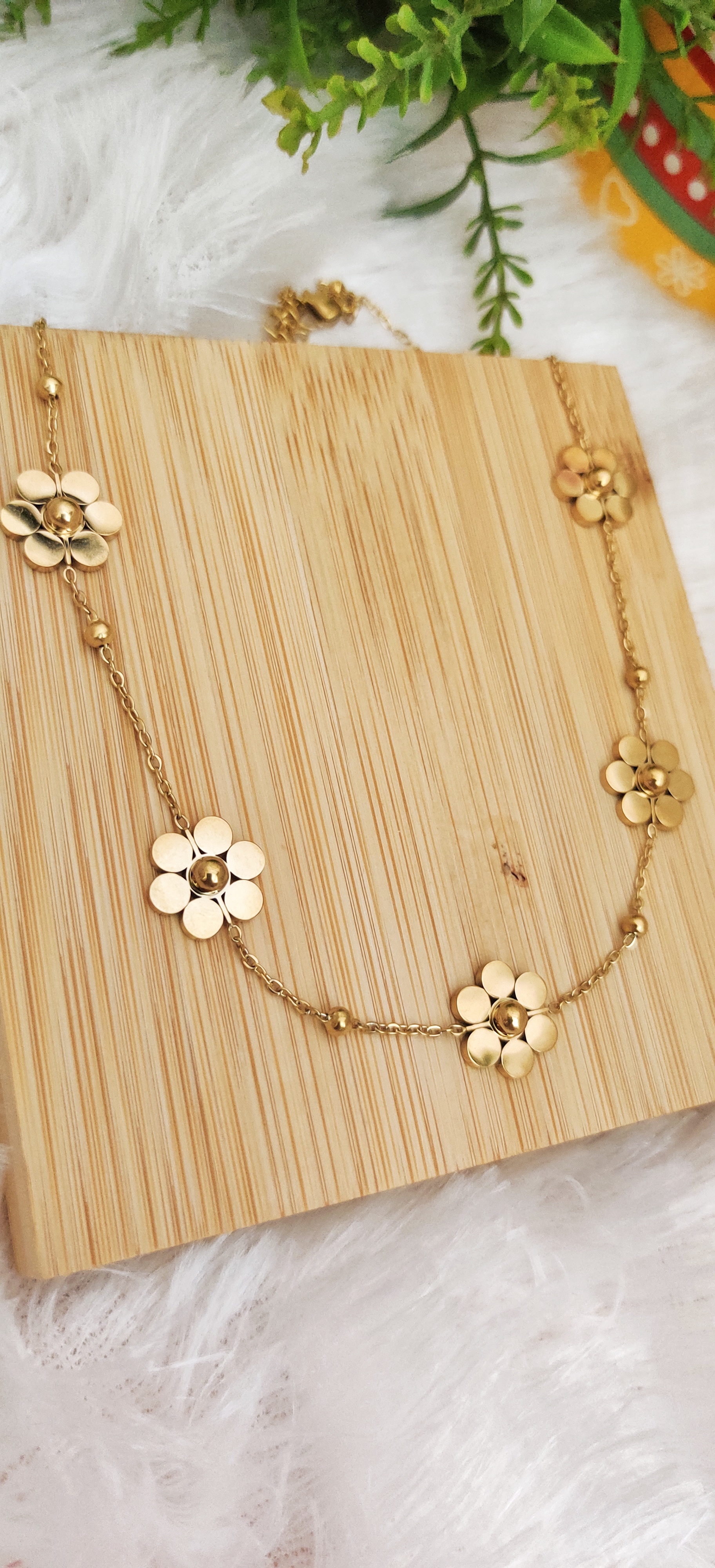 Floral Gold Plated Necklace