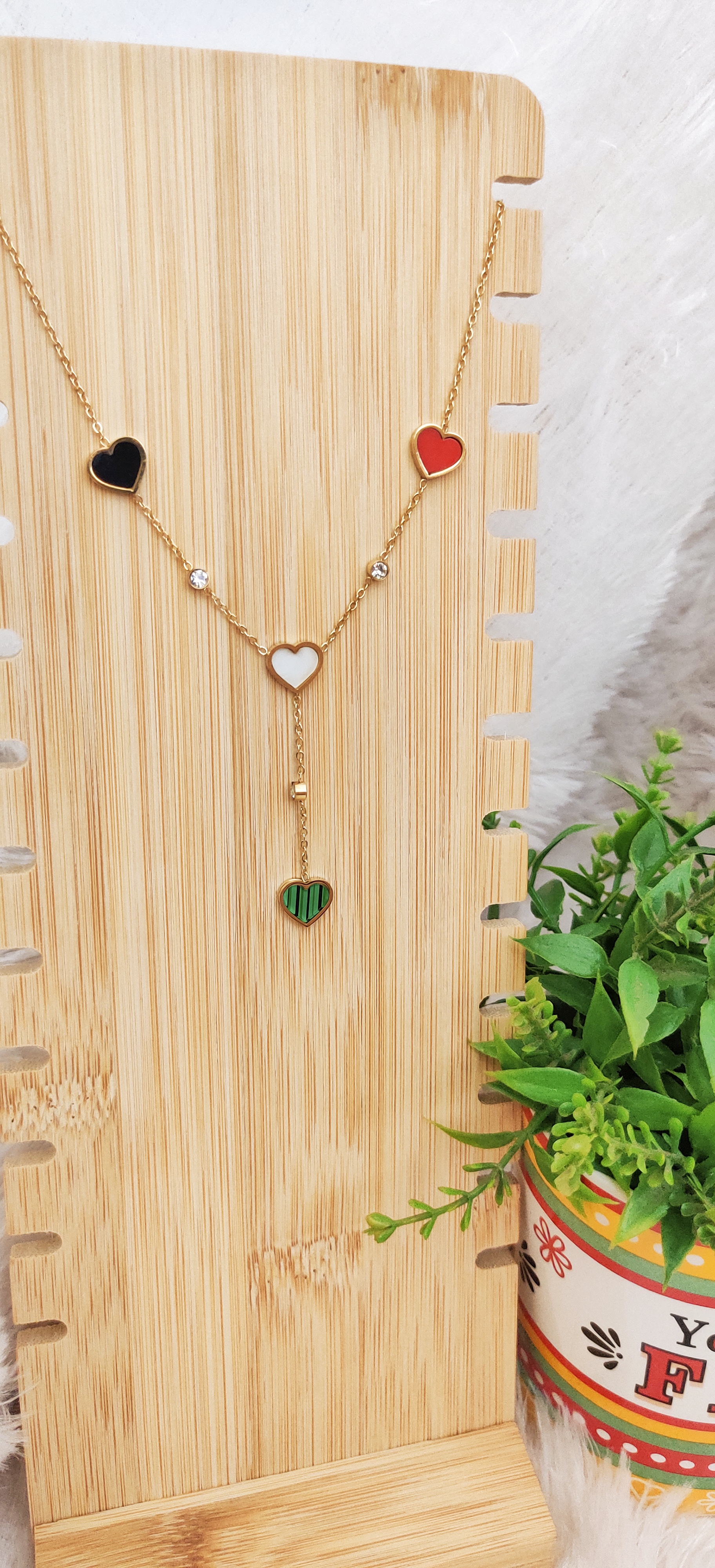 Multicolor Heart Pendant Necklace