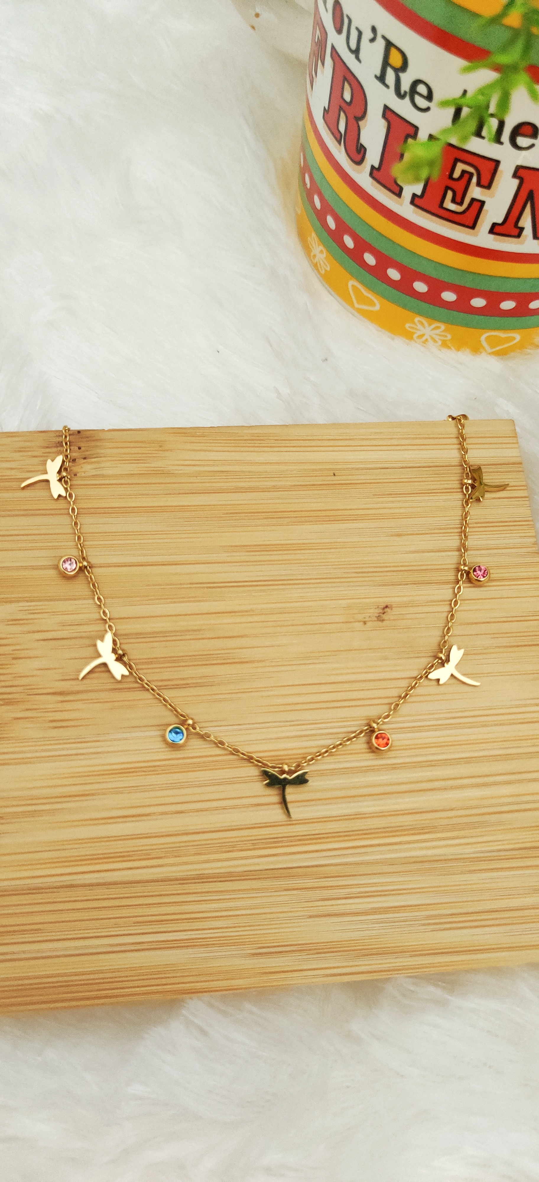 Gold Toned Bird Charm Necklace