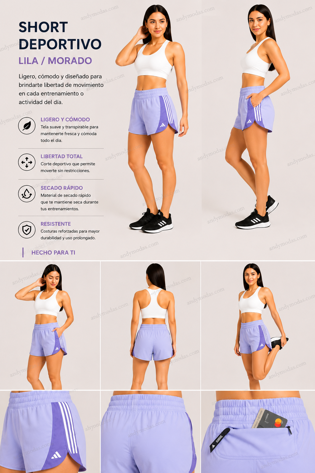 Short Deportivo Lila