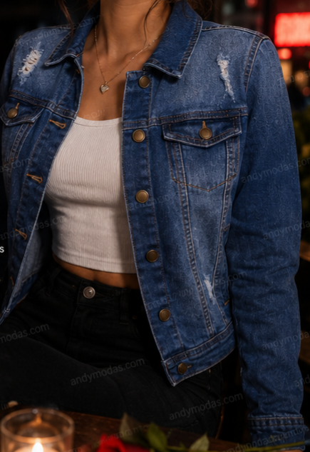 Chaqueta de mezclilla para mujer