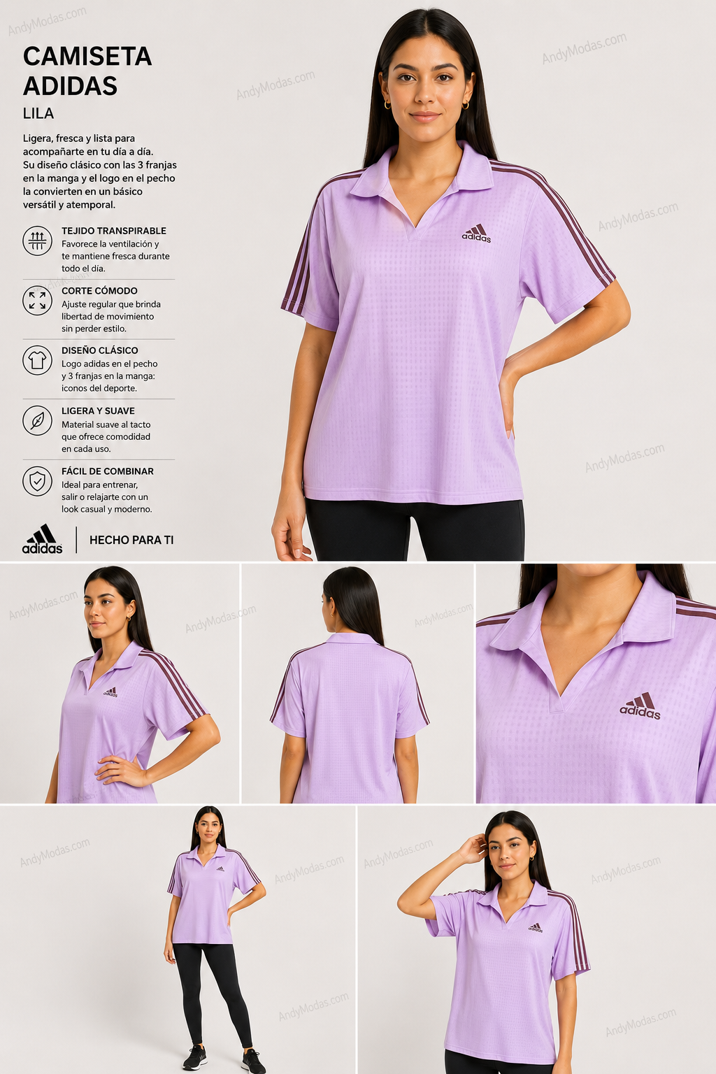Camiseta Adidas Lila