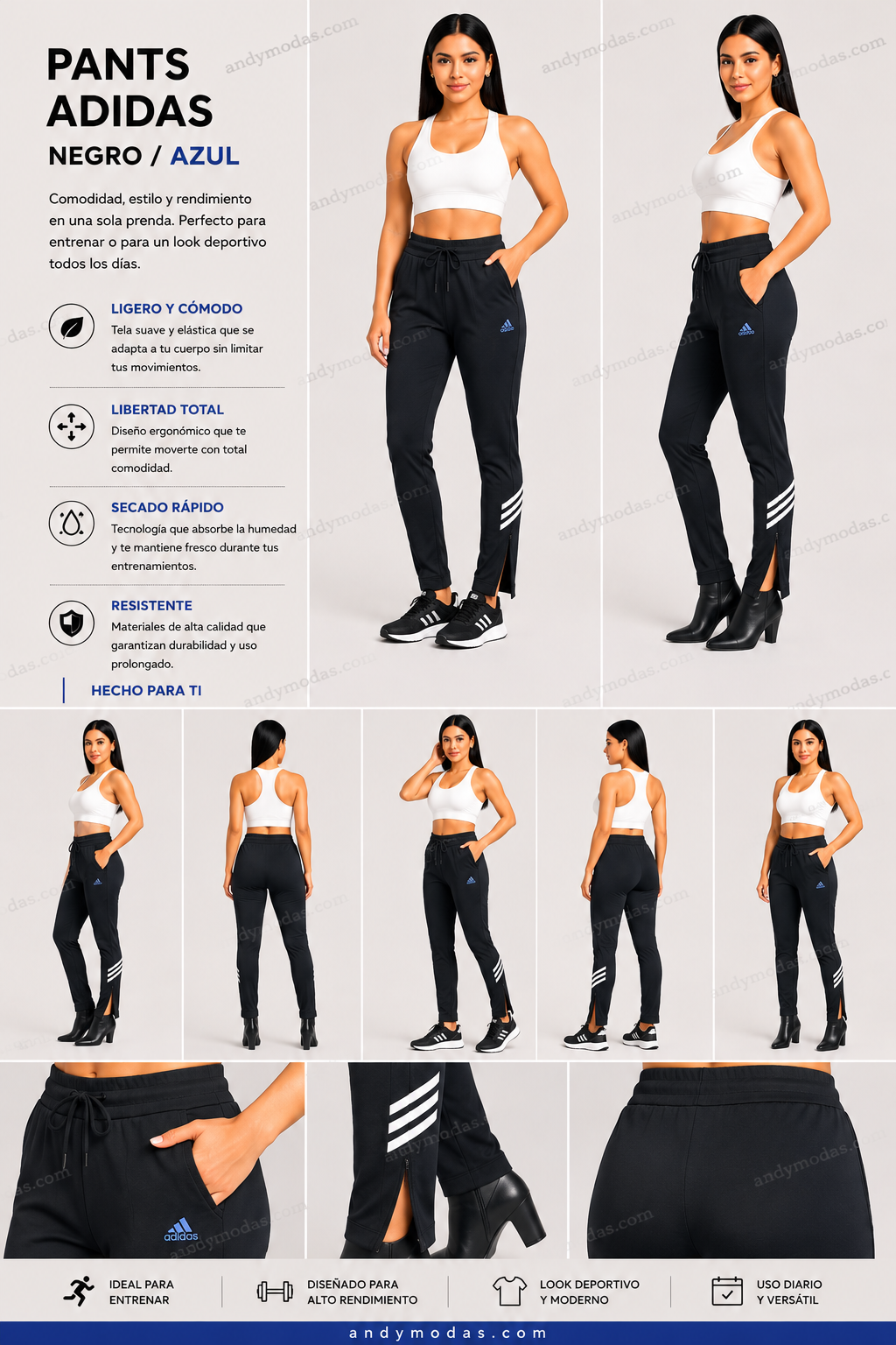 Pants Adidas Negro/Azul XL Adidas 