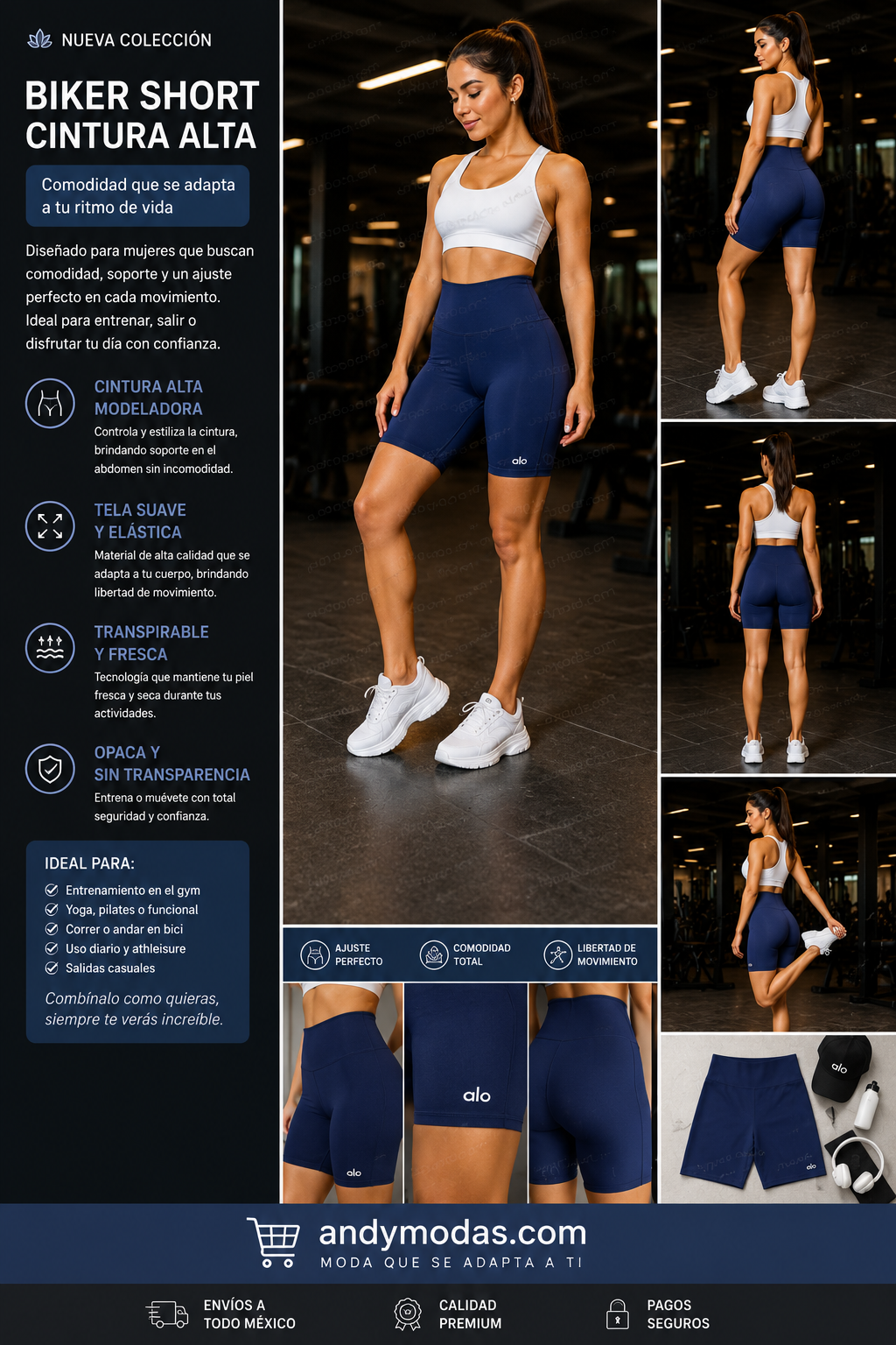 Shorts deportivos azul marino