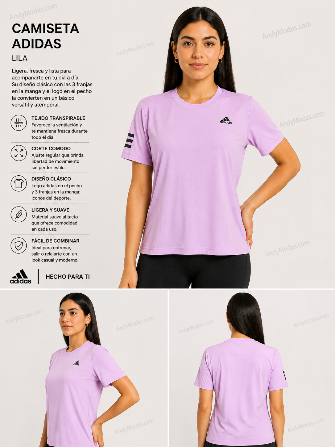 Camiseta Adidas Lila