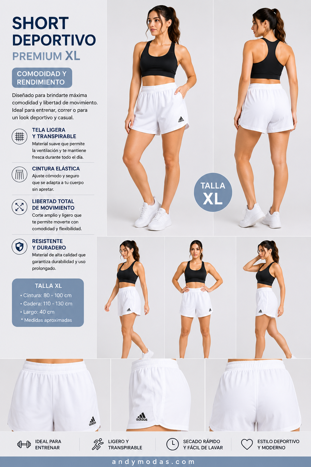 Short Deportivo Premium XL Adidas 