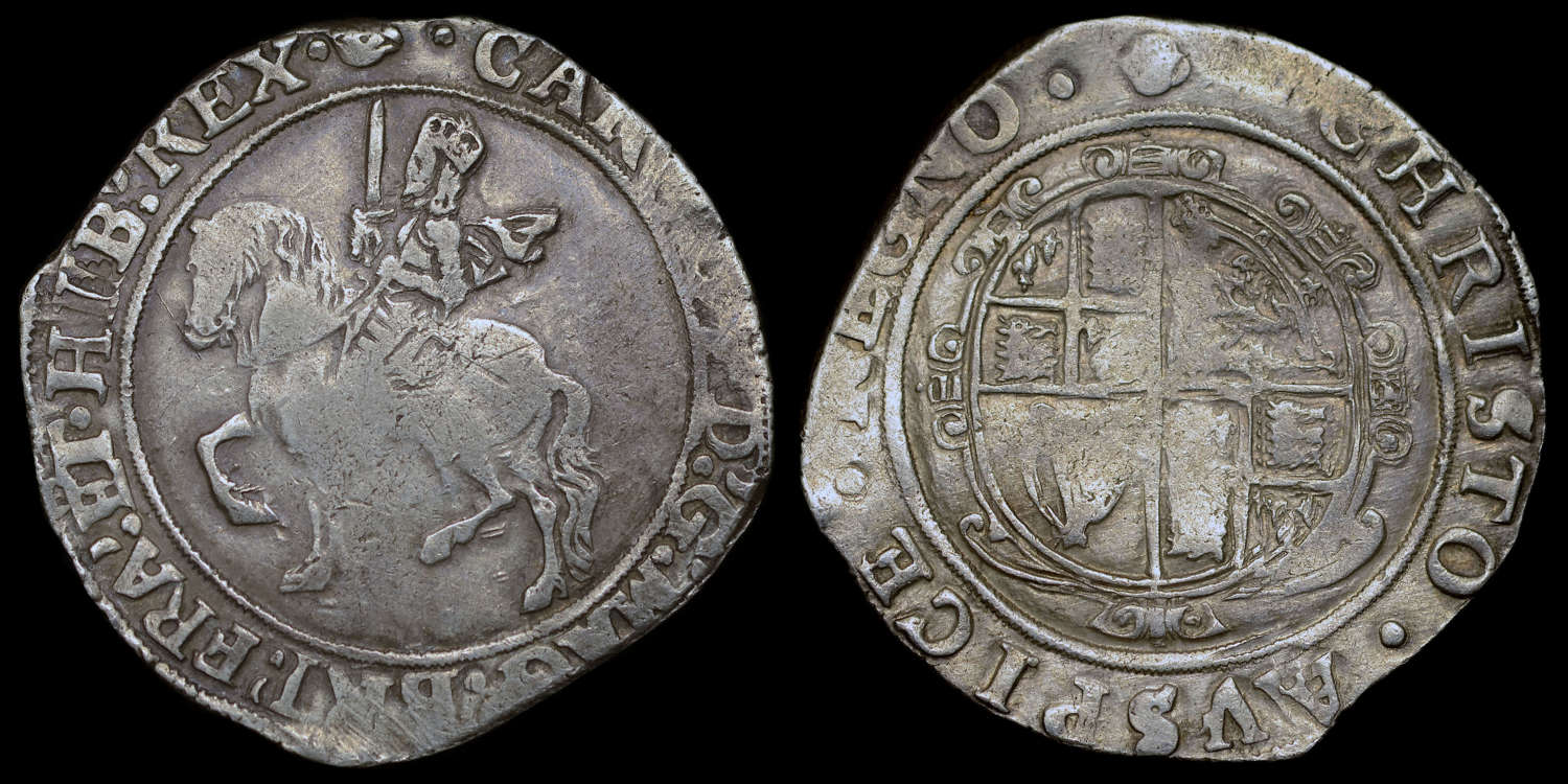 CHARLES I SILVER HALFCROWN, GROUP III UNDER PARLIAMENT