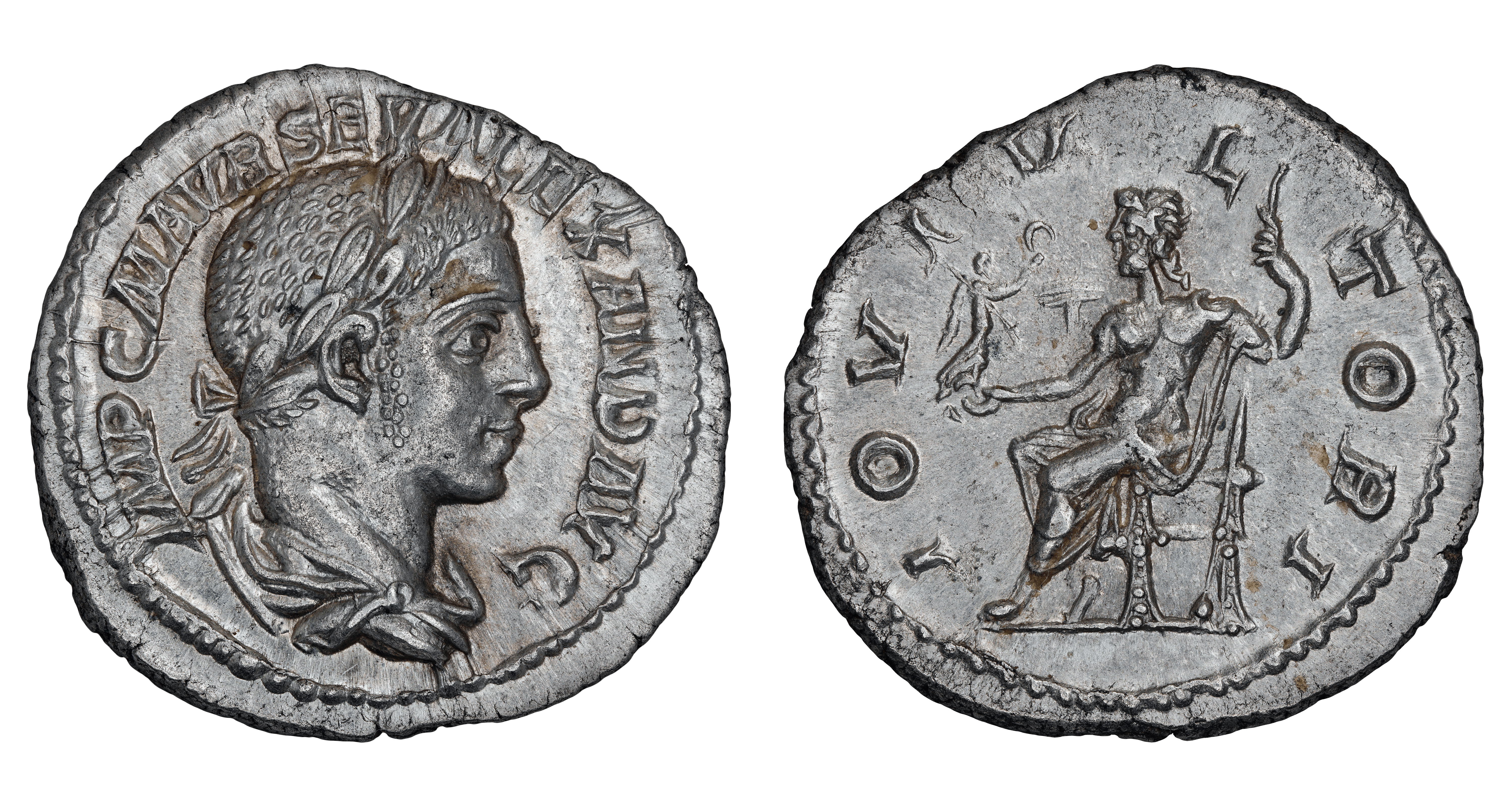 ROMAN EMPIRE. Severus Alexander Denarius (225 AD)