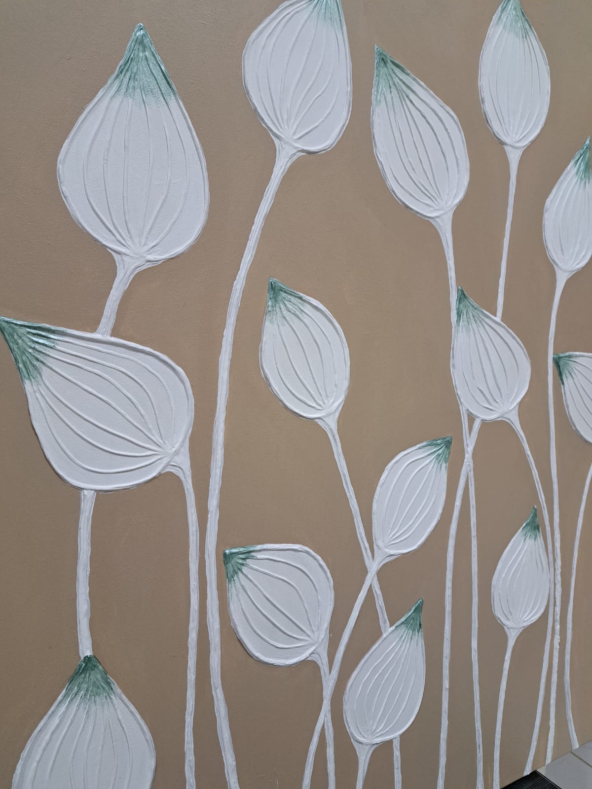 Whispering Petals – Large Textured Floral Canvas Wall Art 
