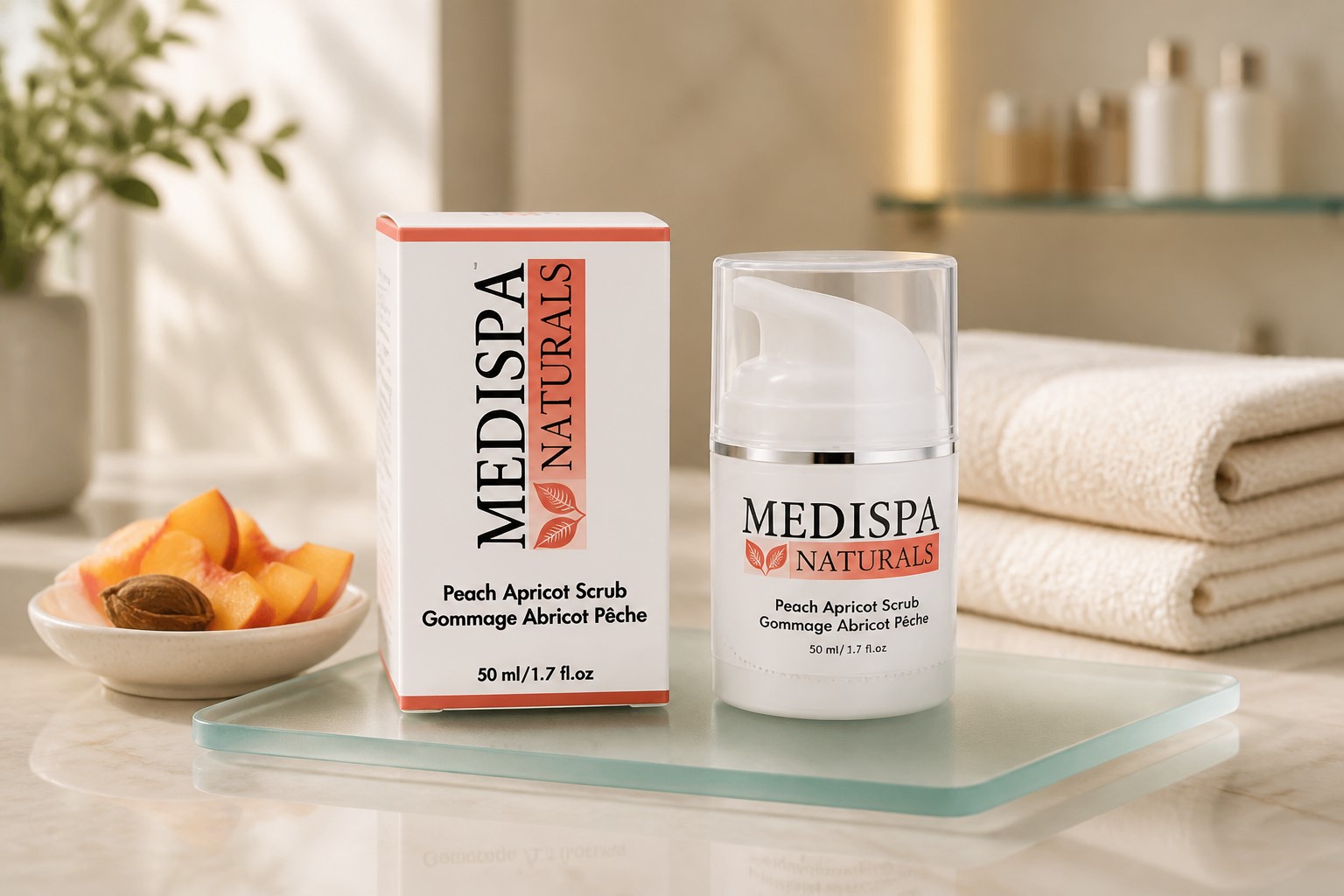 Peach Apricot Scrub 50ml Medispa Naturals
