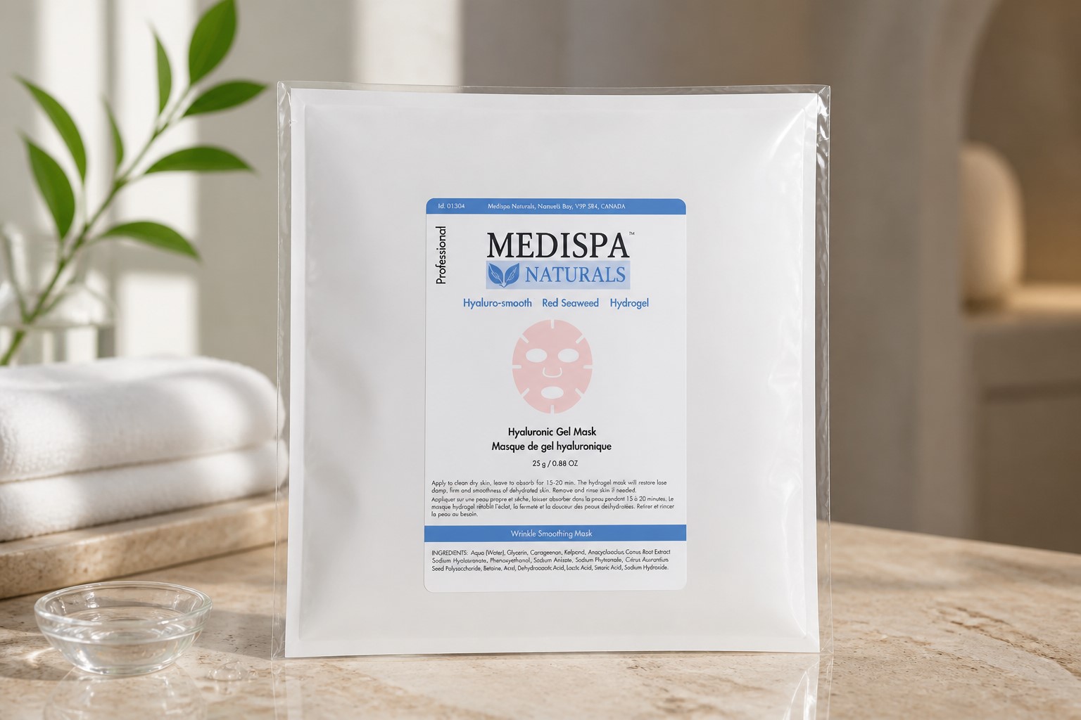 Hyaluronic Gel Mask (face shape) 5 /pkg Medispa Naturals