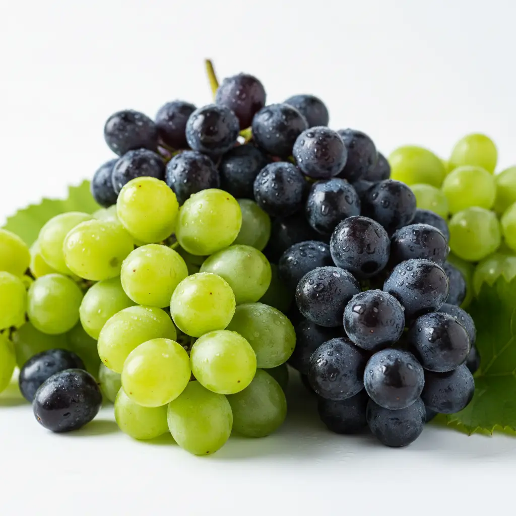 Fresh Green and Black Grapes