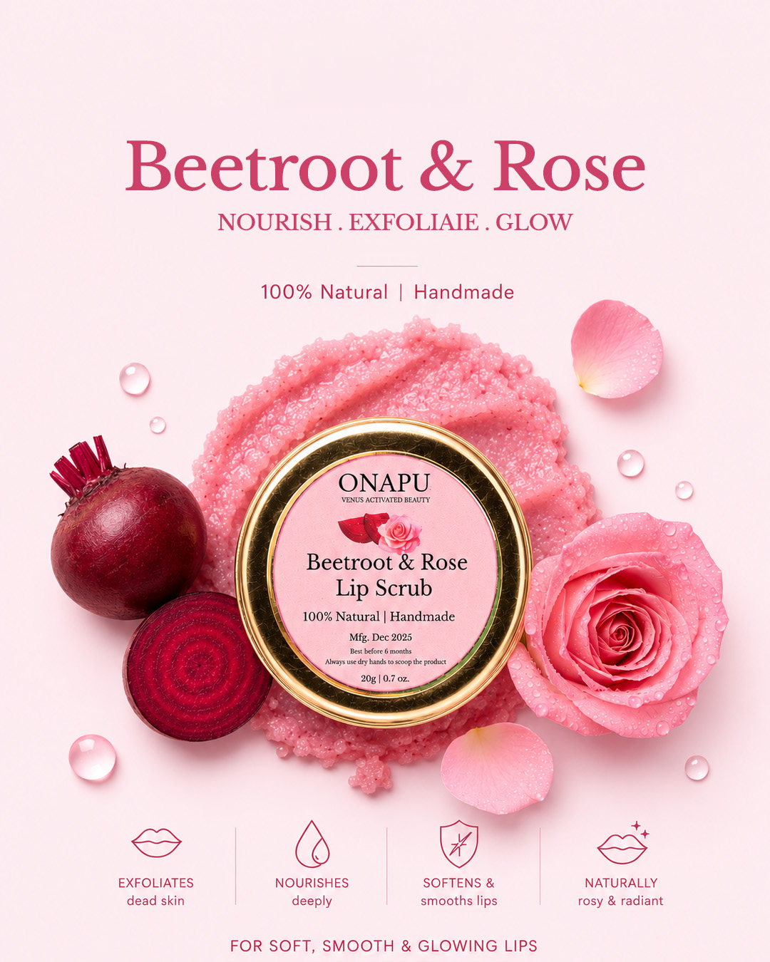 Beetroot & Rose Lip Scrub