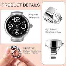 Silver Elastic Strap Ring Watch