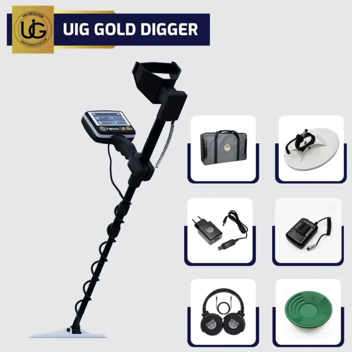 GER Detect UIG Gold Digger Metal Detector with 13" and 18" Coils
