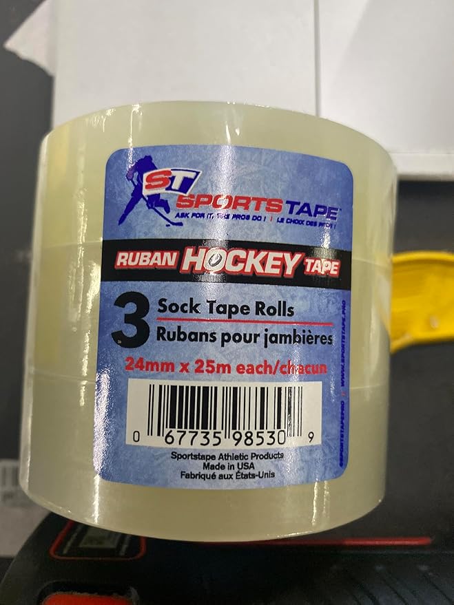 SportsTape Hockey Tape Multipack, Clear, 3 Roll
