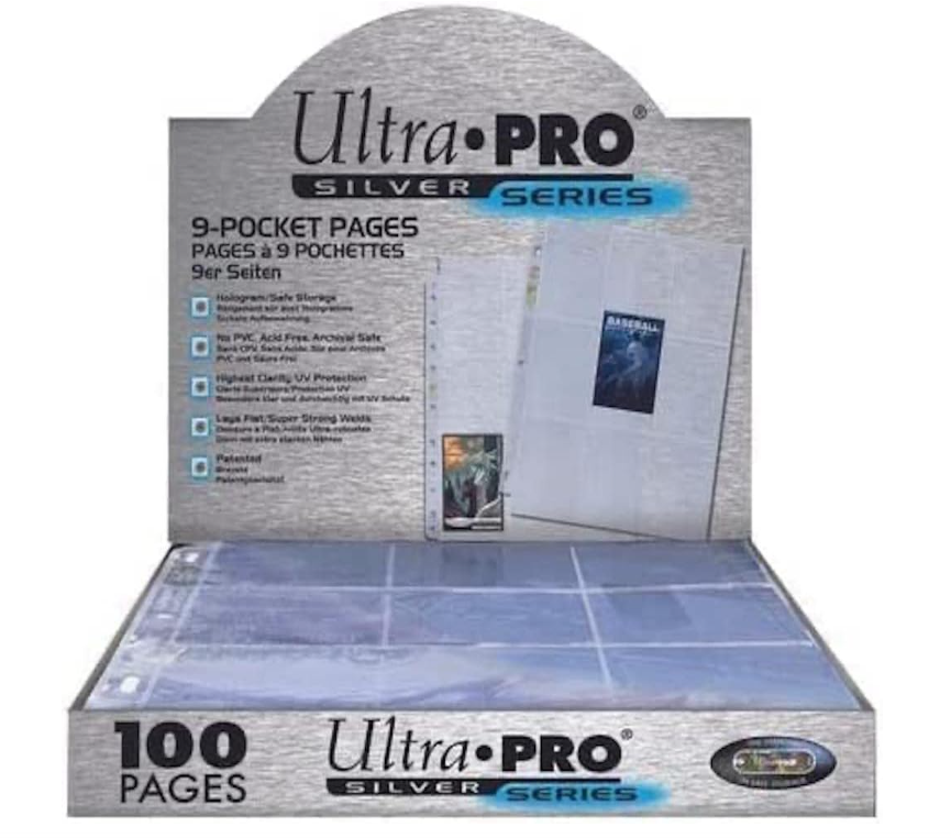 Ultra PRO - 11-Hole Punch 9-Pocket Pages Silver Series, 100 Pages