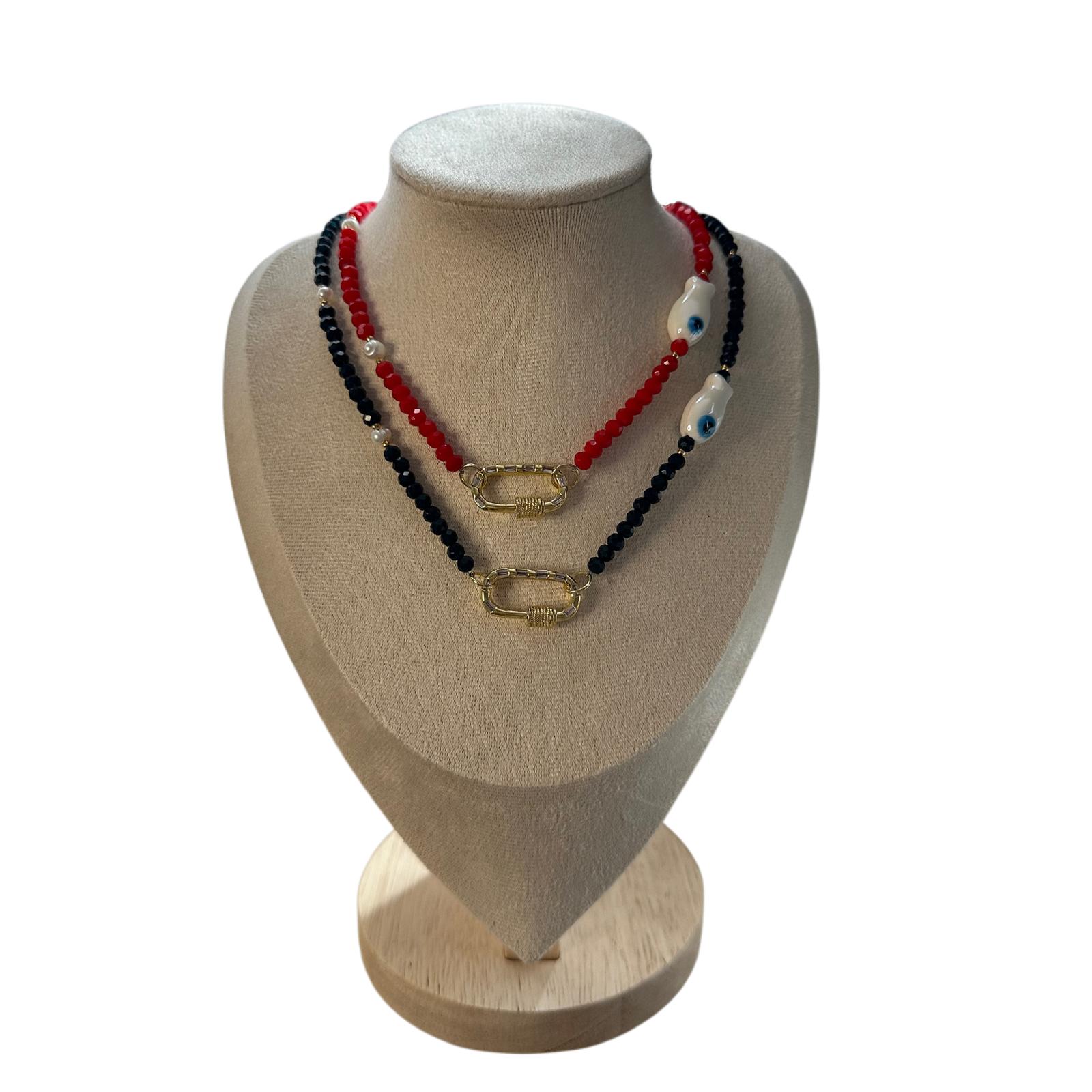 Crystal Necklace with Porcelain Fish – Nakkar Studio