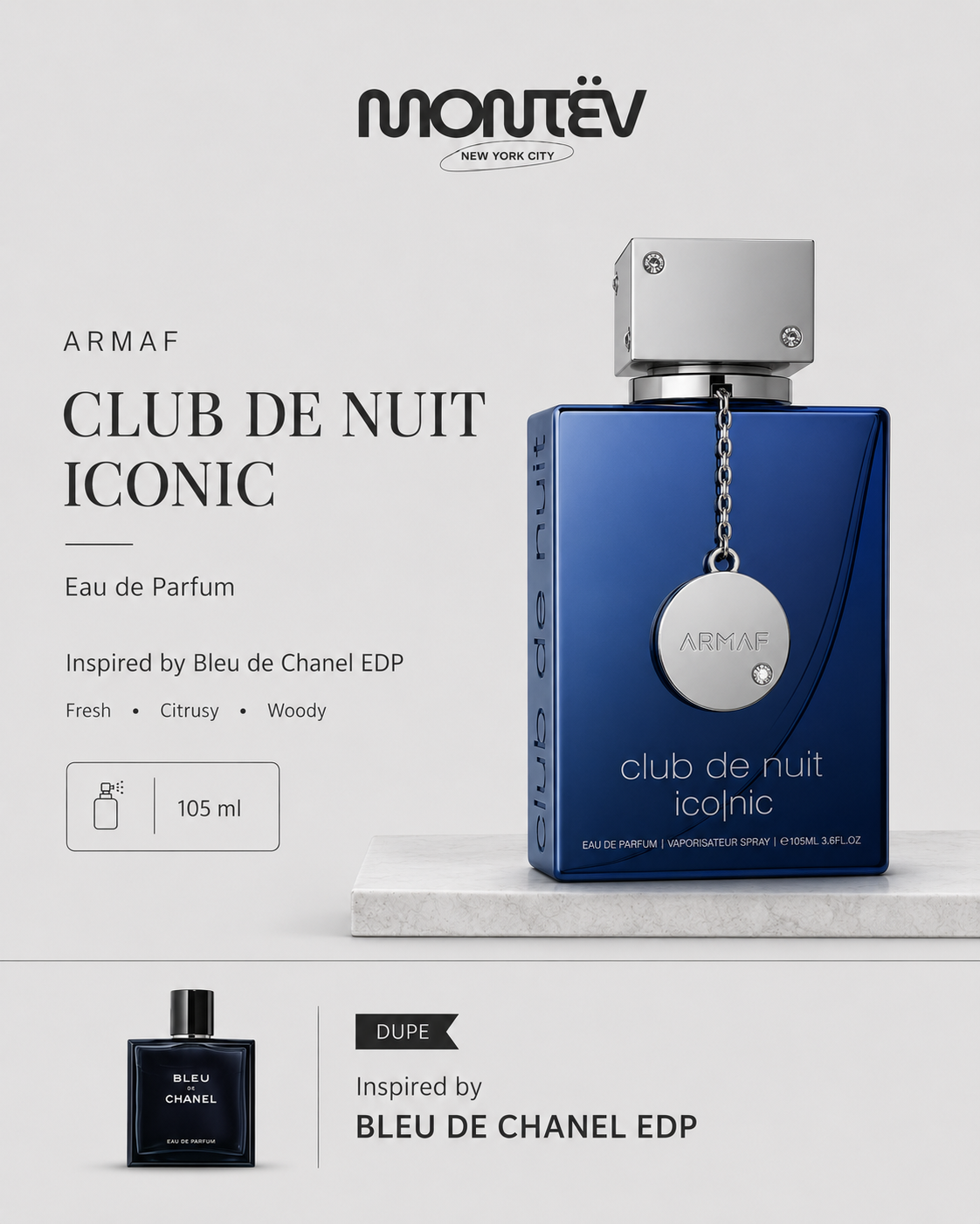 Armaf Club de Nuit Blue Iconic 3.6 oz (105 ml)