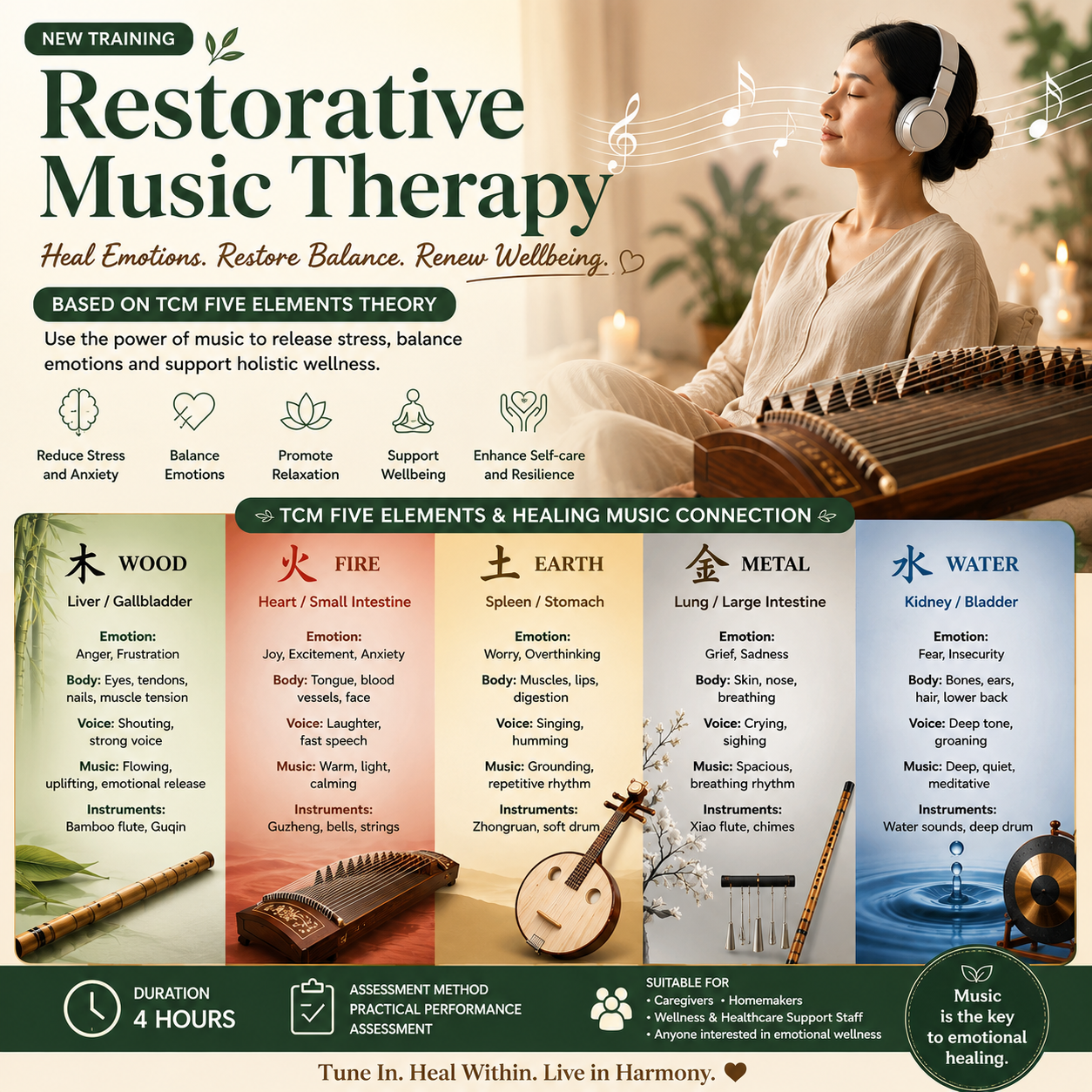 Restorative Music Therapy for Emotional Wellness and Stress Management