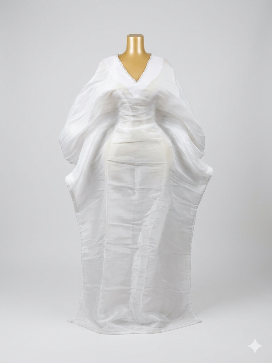 Robe de soirée blanche en organza