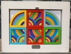Frank Stella  recreations in miniature covering his "Protractor" series and Maximalism utilizing a custom collage from an original work with wood. 