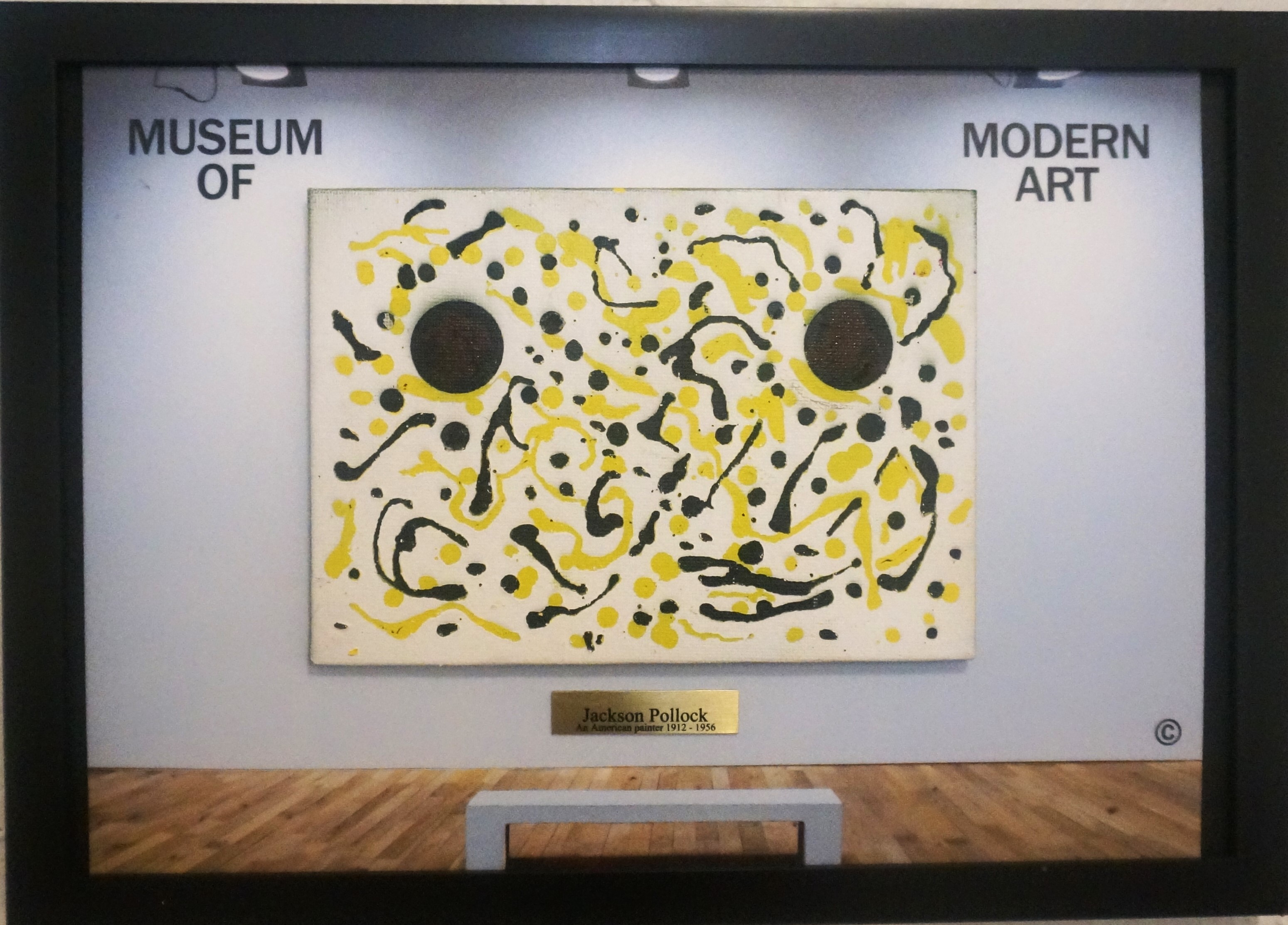 Jackson Pollock recreations in miniature covering  his Action Painting era (1940"s-1950's).. Utilizing a modified Sgraffito technique I attempt to capture his style and feeling.