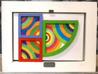 Frank Stella recreations in miniature focus on his "Protractor" series (1967-1971) and explore Maximalism through a custom collage made from an original work with wood.
