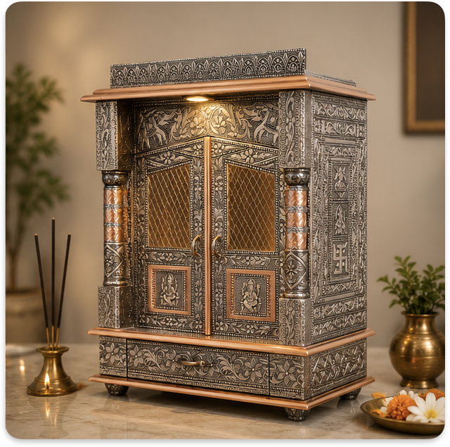 ISHLIV Param - Handcrafted Oxidized Temple (Large Size)