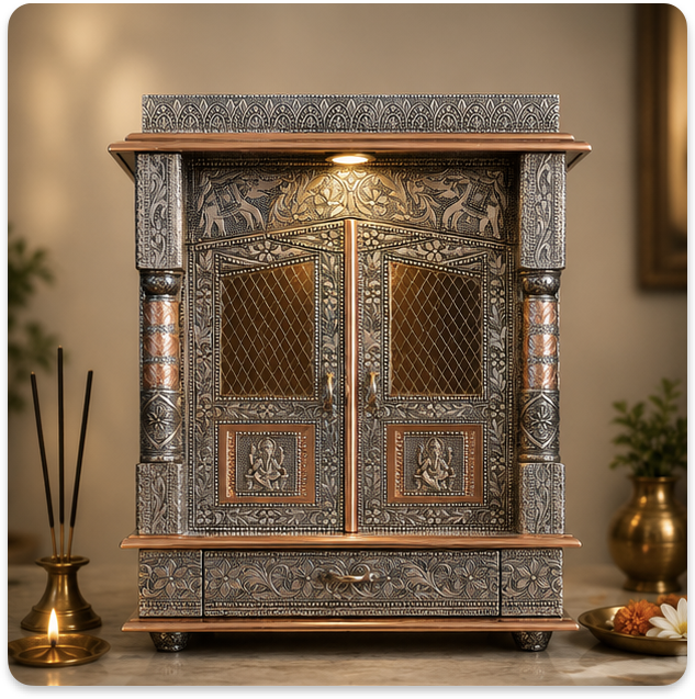 ISHLIV Param - Handcrafted Oxidized Temple (Large Size)
