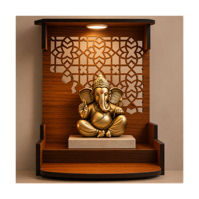 ISHLIV Pramay Wooden Pooja Mandir