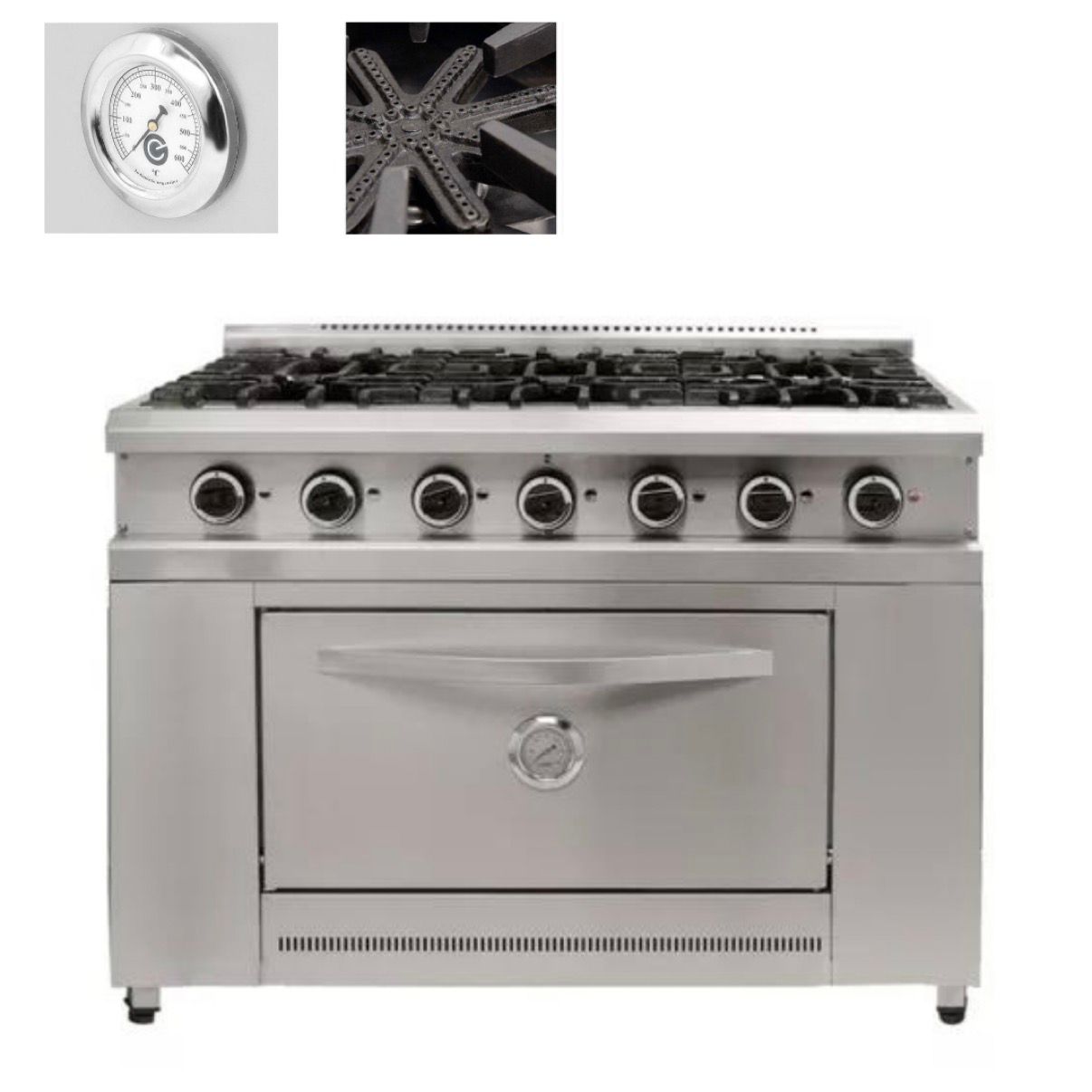 Cocina Industrial 6 Hornallas Acero Inoxidable rovesco