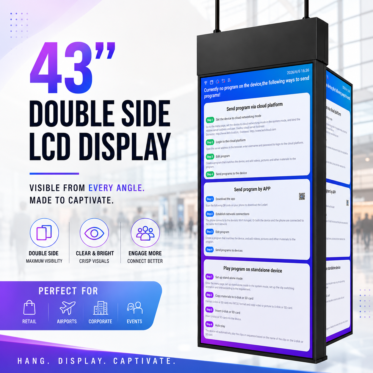 43'' Double Side LCD Display