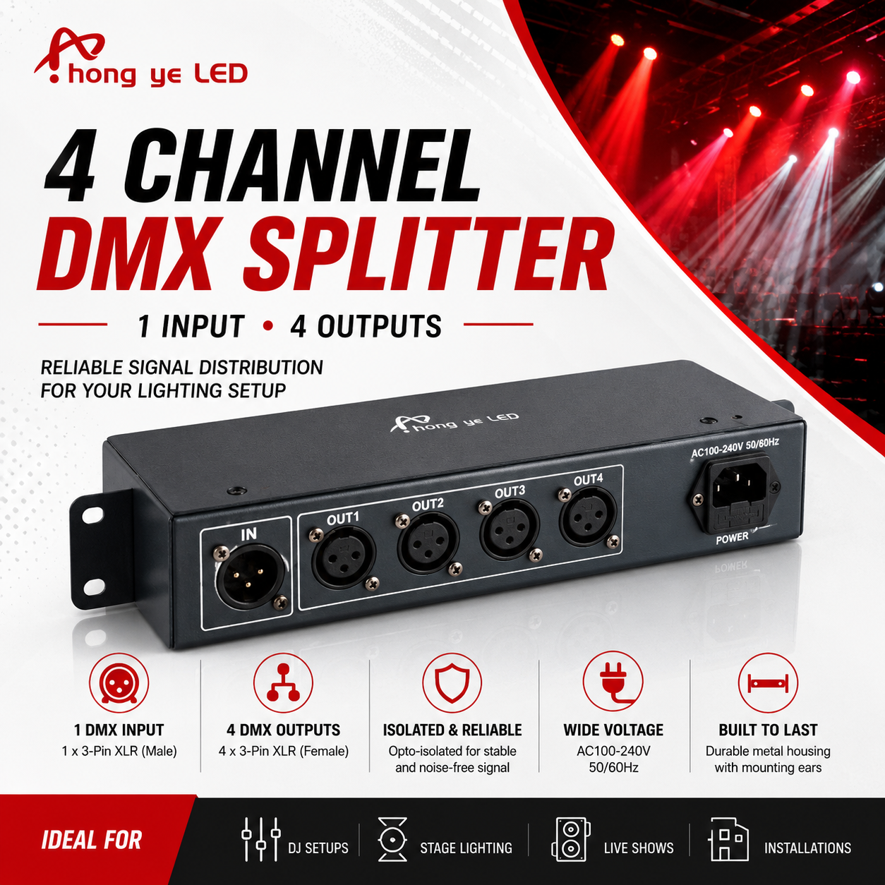 4 Channel DMX Splitter
