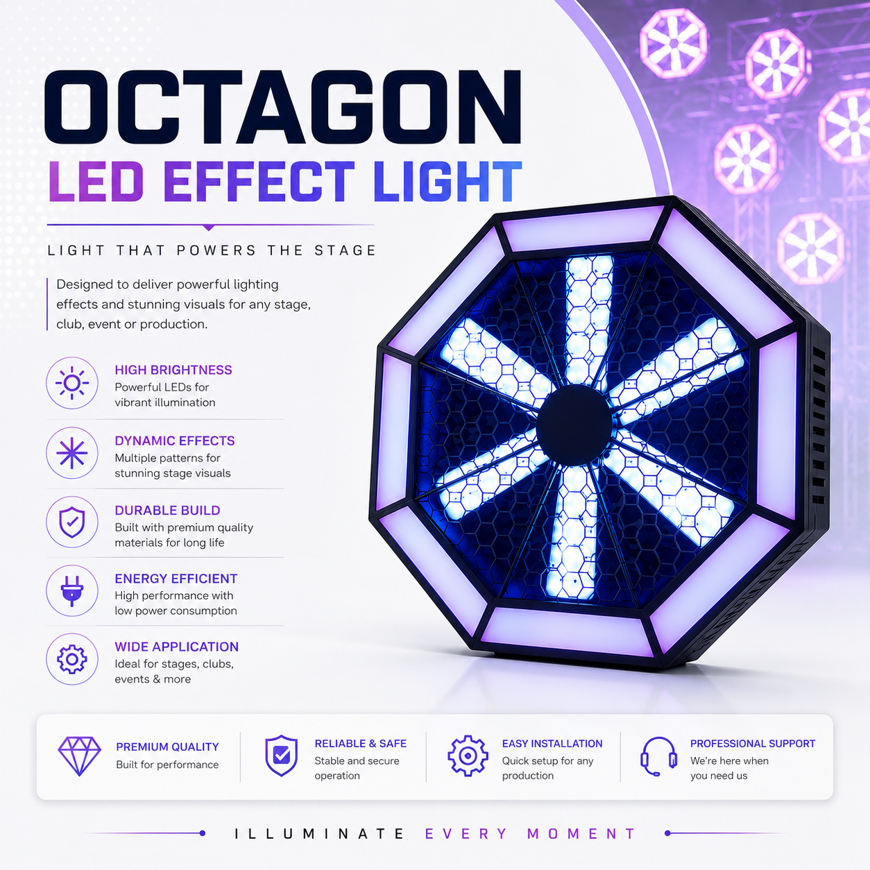 Octagon LED Effect Light