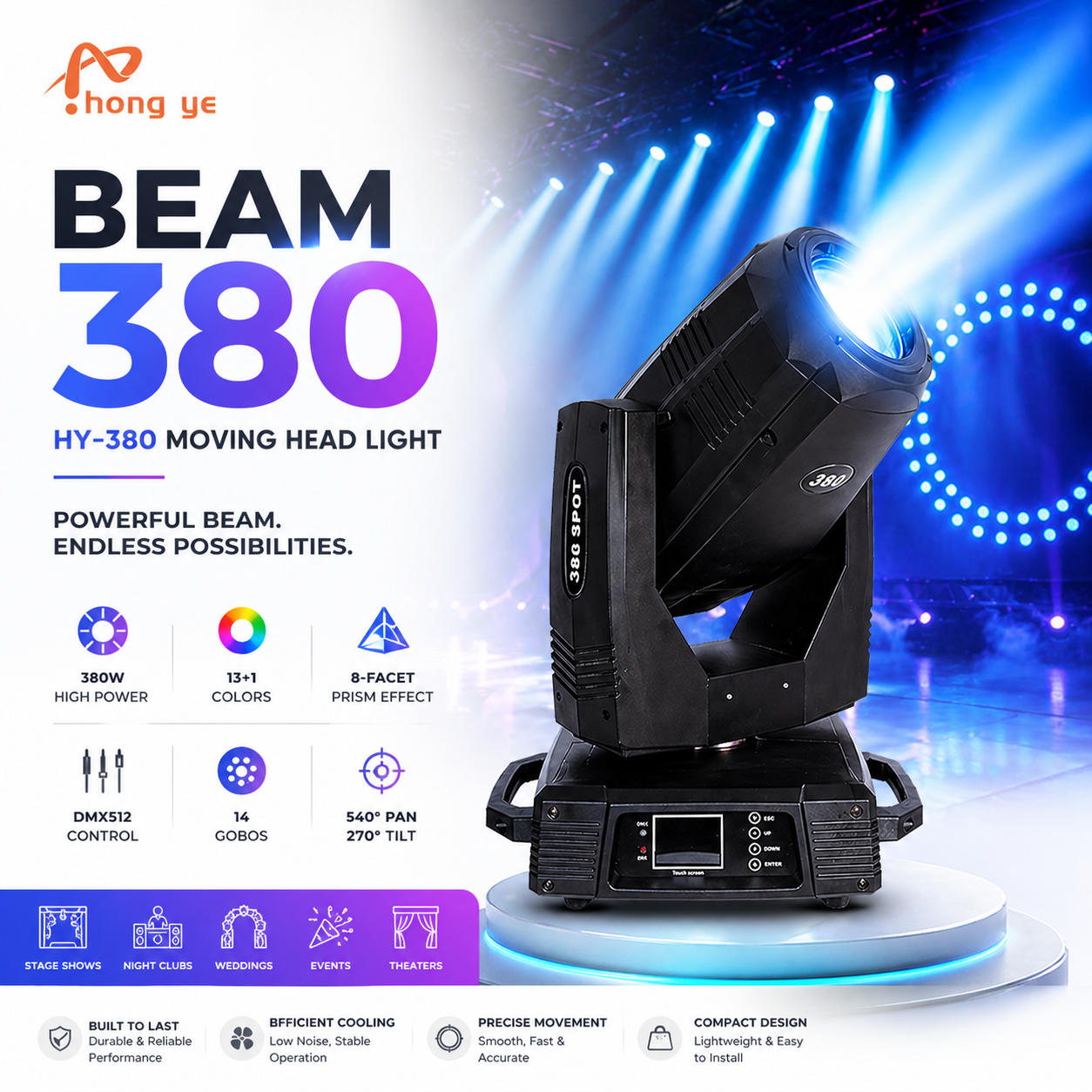 Hong Ye BEAM 380 Moving Head Light