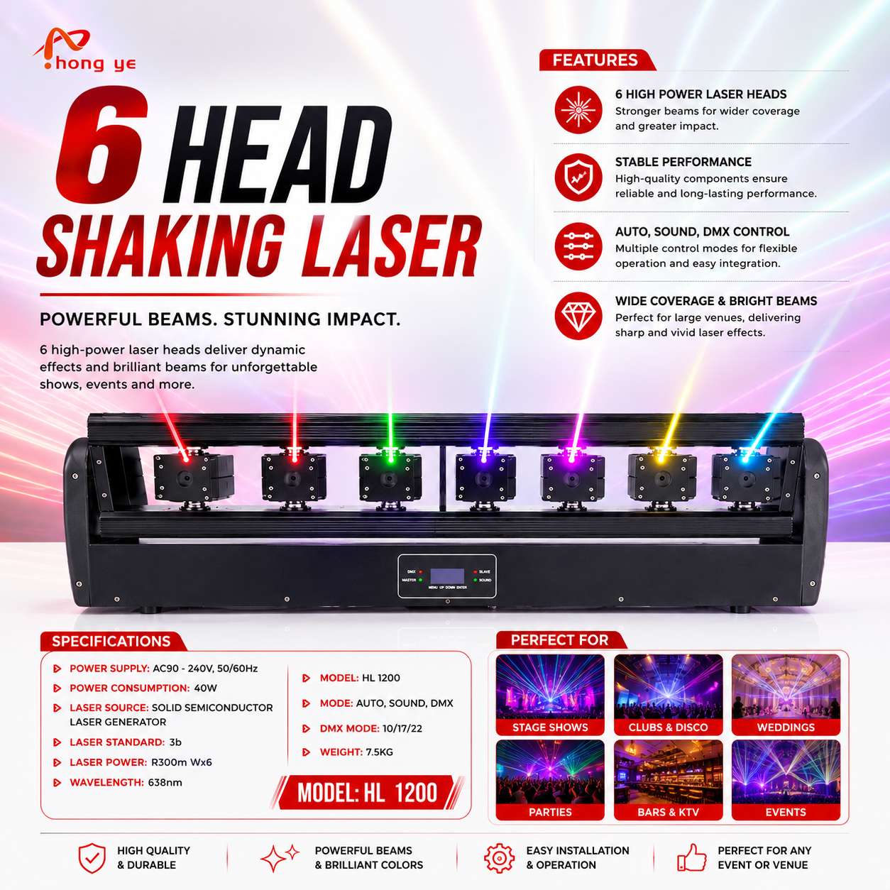 6 Head Shaking Laser