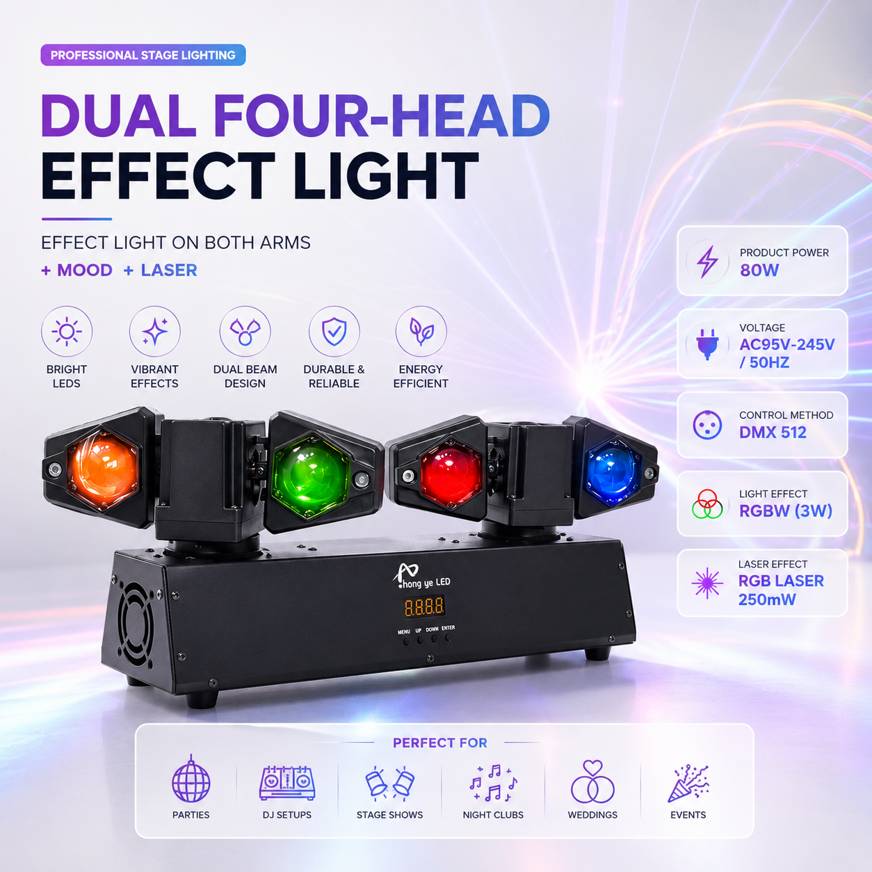 Dual Four-Head Effect Light