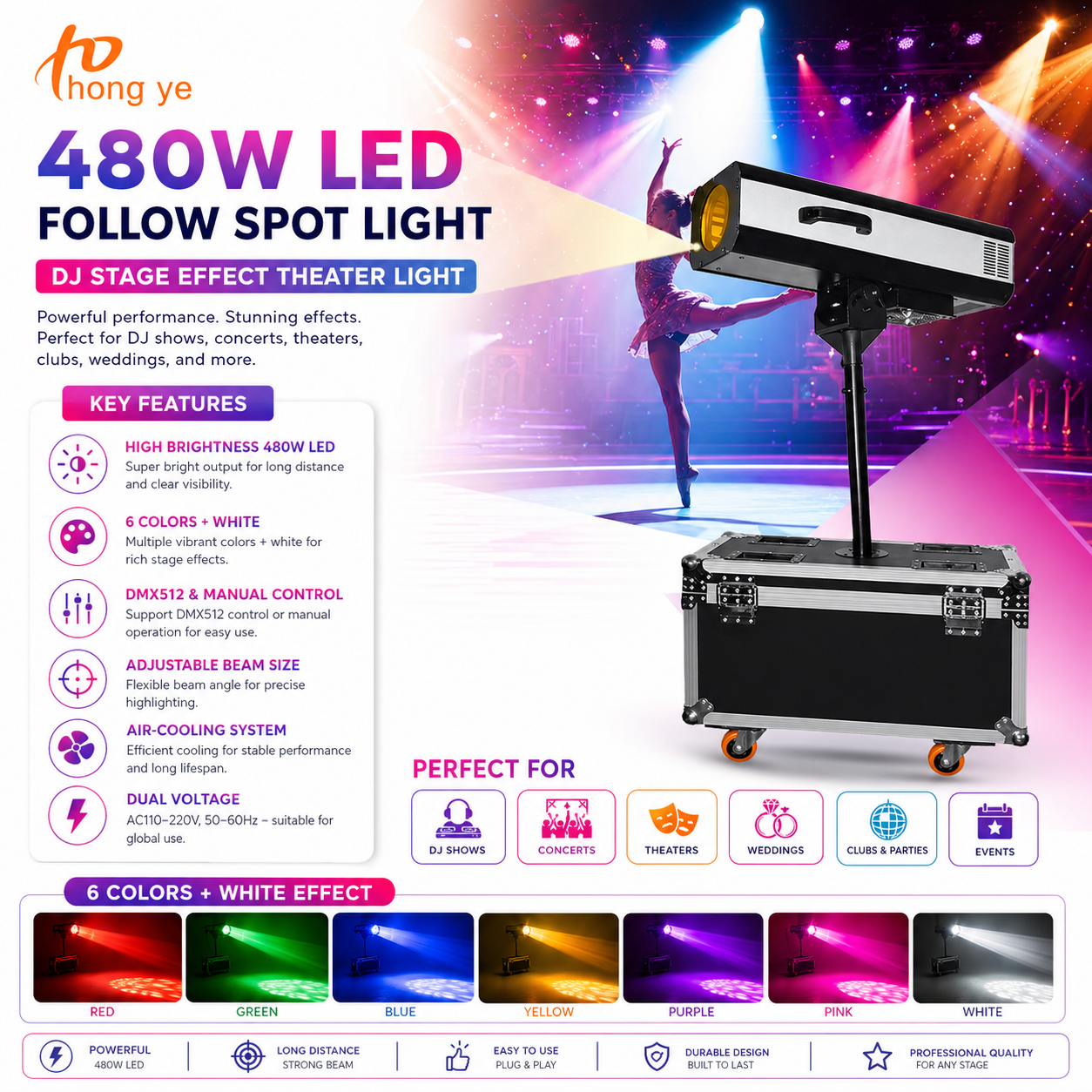 480W LED Follow Spot Light