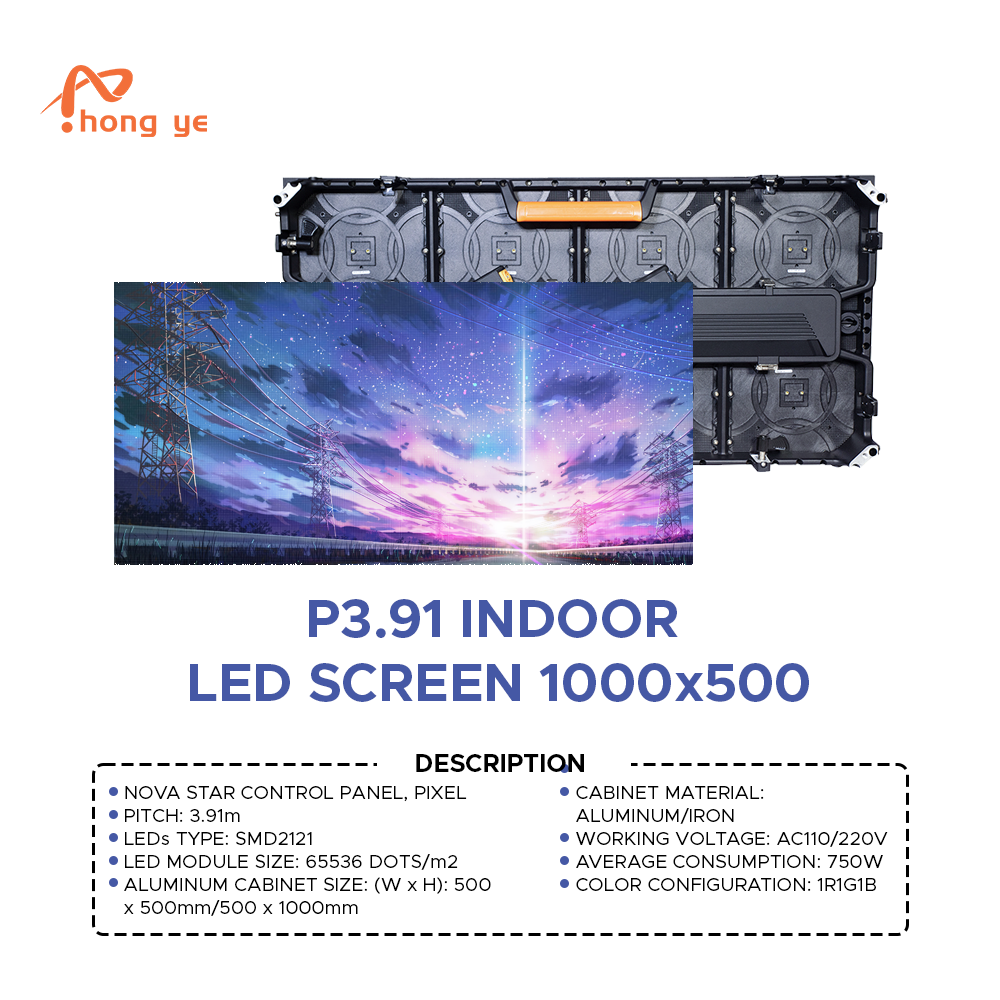 P3.91 Indoor LED Screen 1000x500