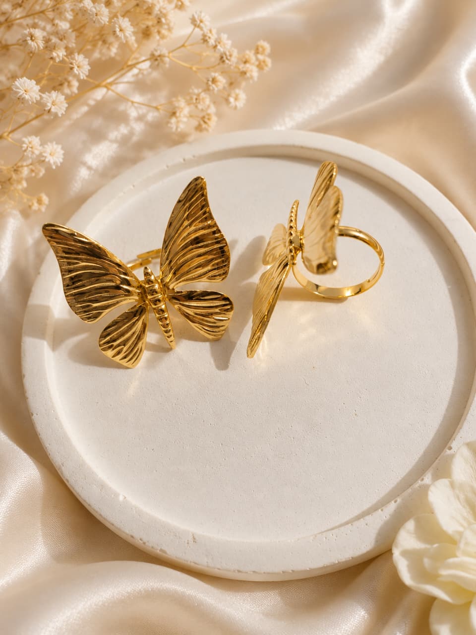 Gold Butterfly Statement Ring