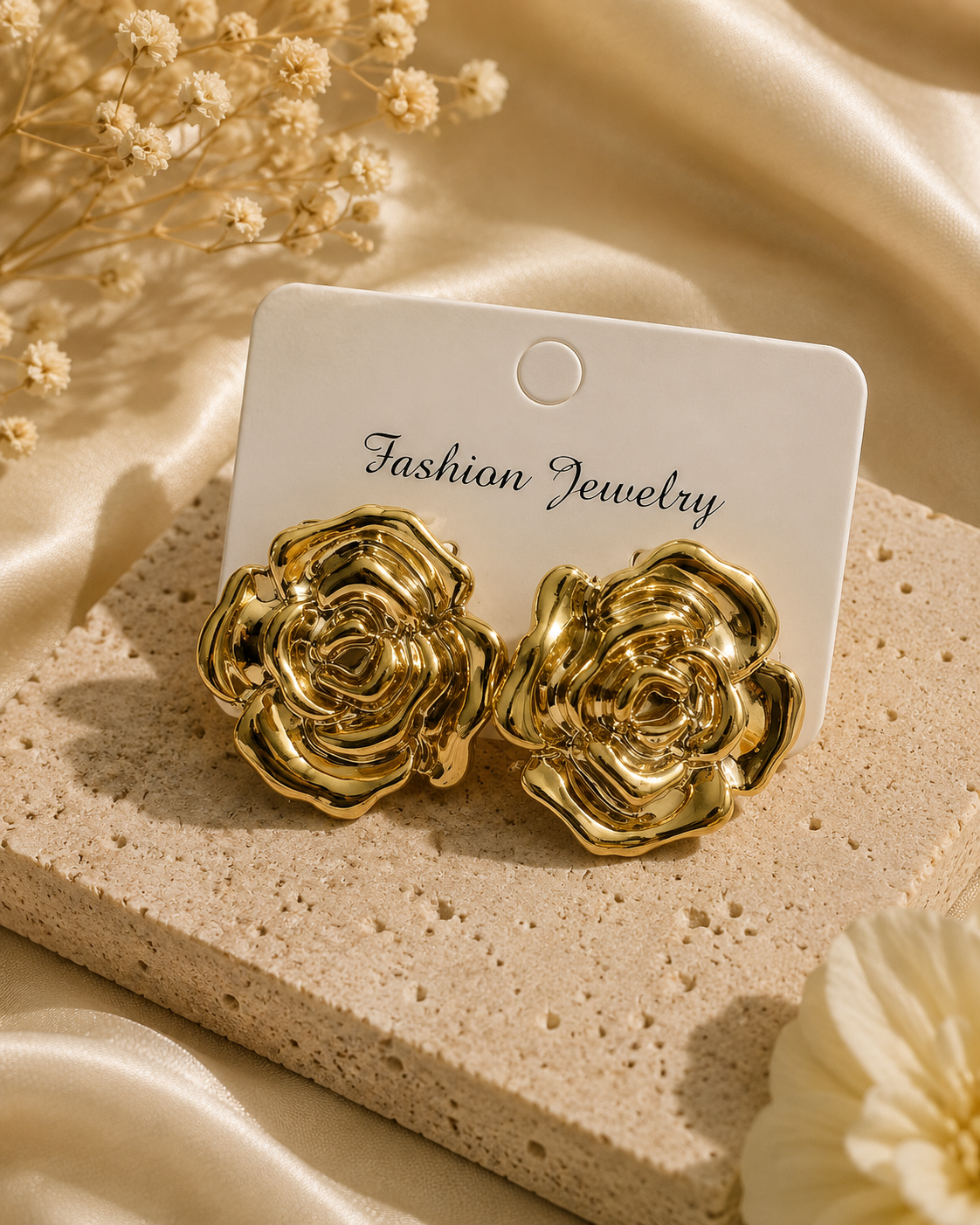 Sculpted Rose Gold Stud Earrings