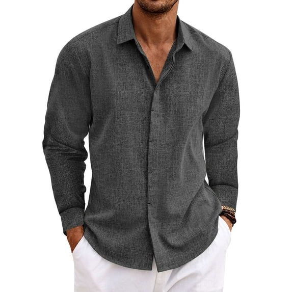 Mens Grey Shirt Cotton Regular Fit