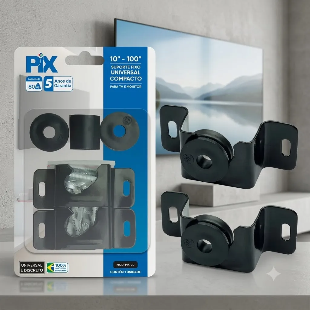 Suporte Fixo Universal Compacto para TV/Monitor 10" - 100" Pix