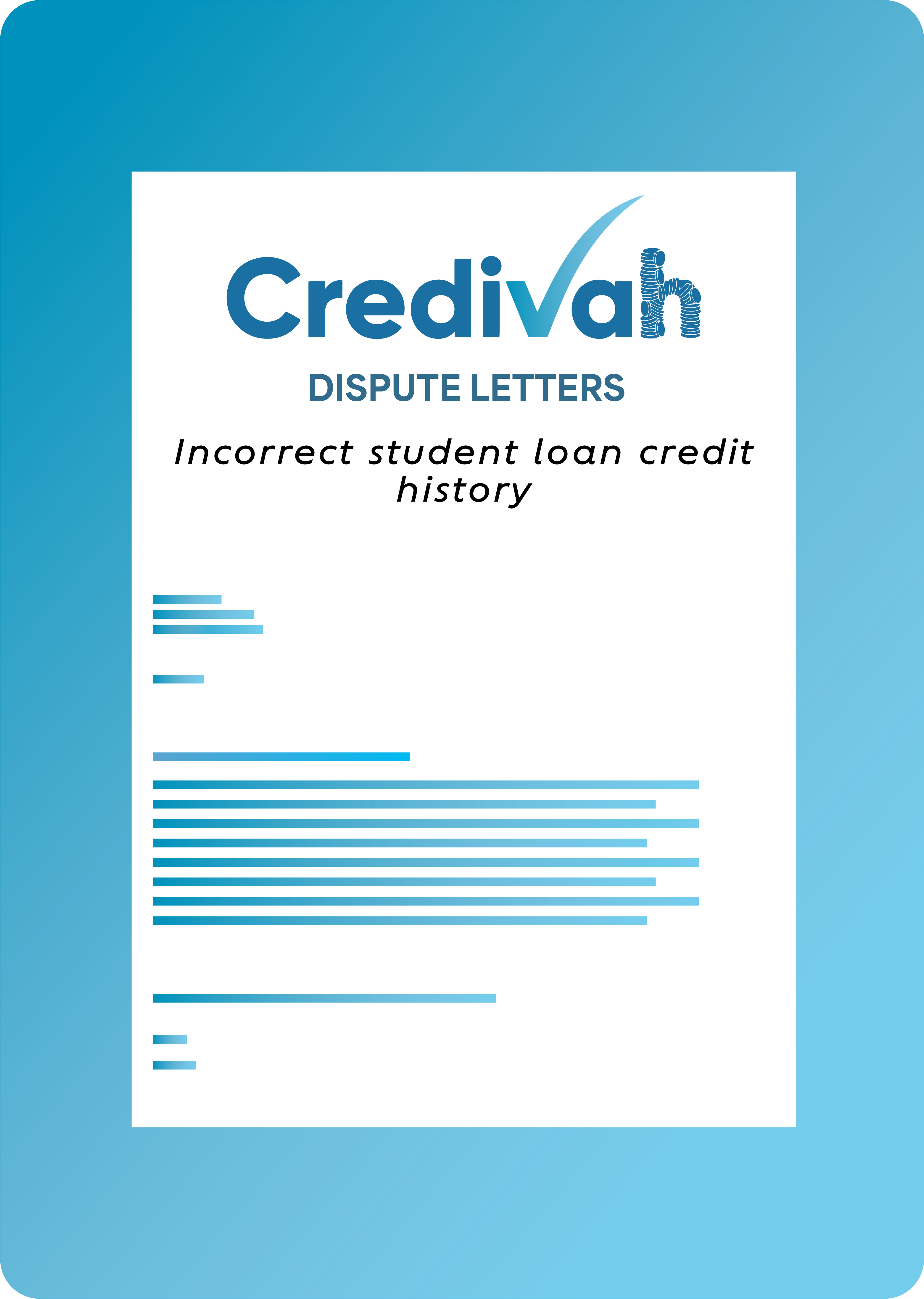 Credivah Dispute Letter: Incorrect Student  Loan Credit History