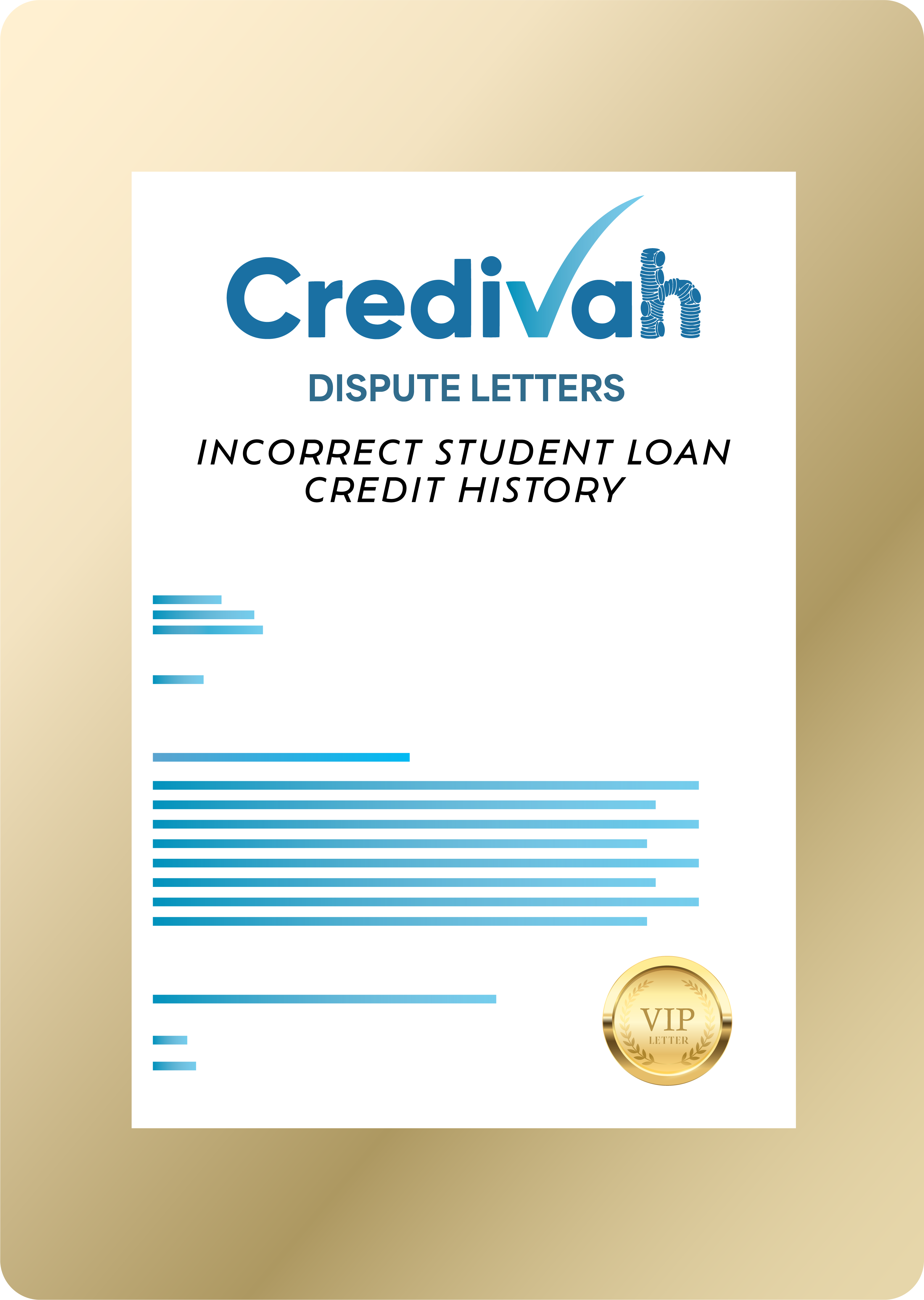 Credivah Student Loan Dispute Letter: Incorrect Student Credit History