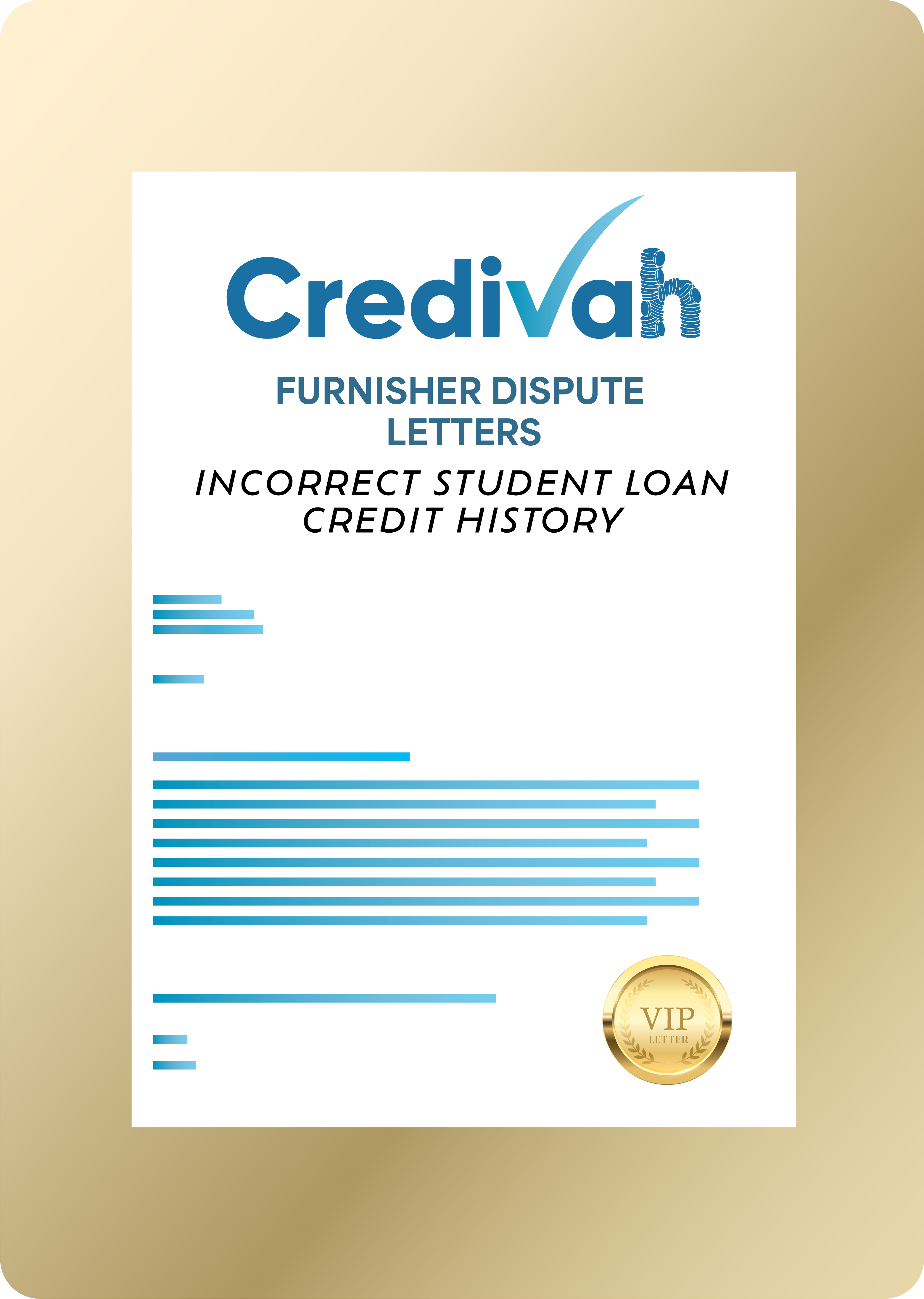 Credivah Furnisher Dispute Letter: Student Loan Credit History