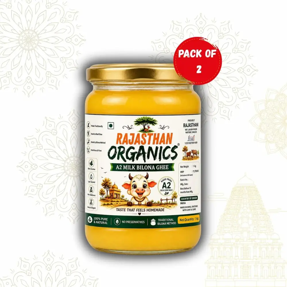 1 Ltr Combo Pack of 2 A2 Desi Cow Bilona Ghee