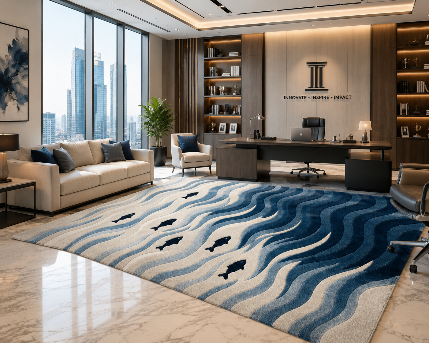 Ocean Waves Area Rug